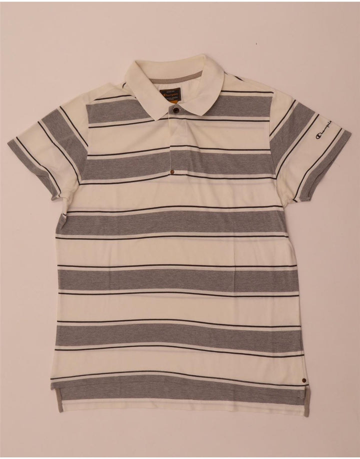 Polo da uomo Champion XL in cotone a righe bianche
