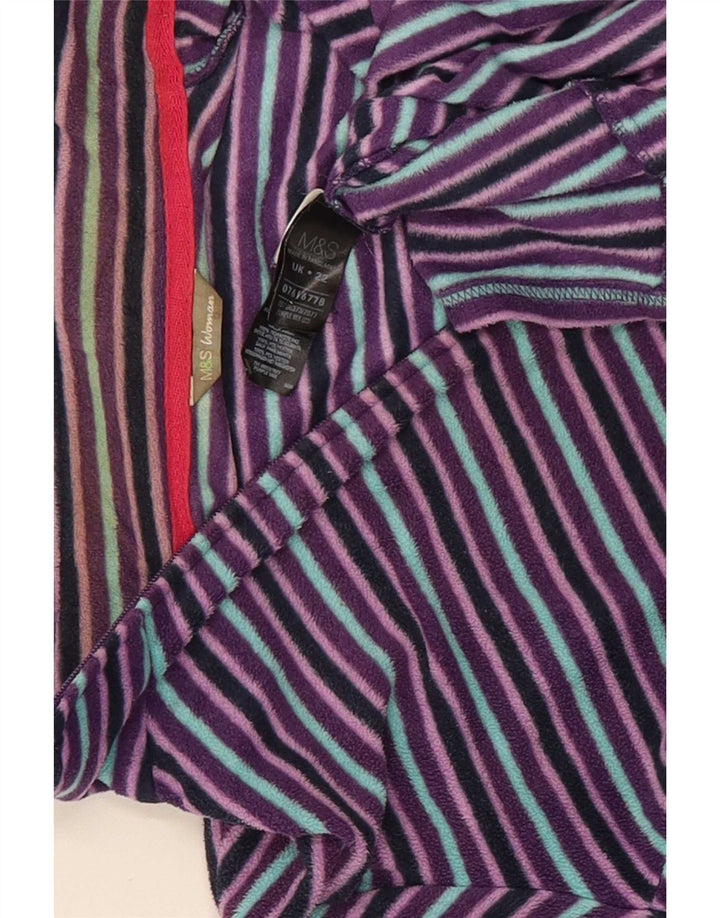 Giacca in pile da donna Marks & Spencer UK 22 2XL Poliestere a righe viola