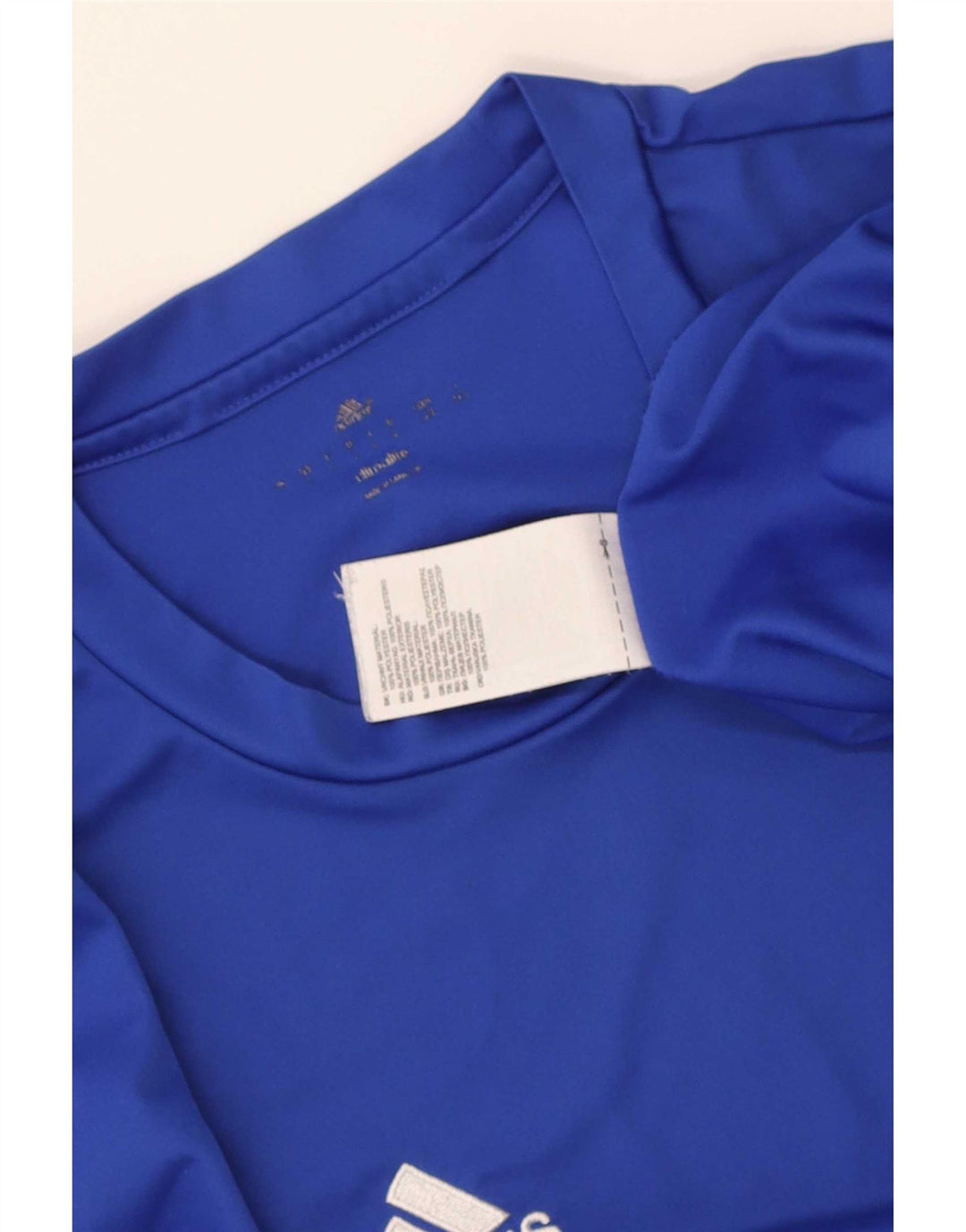 T-shirt Adidas Climalite da uomo Top in poliestere blu medio