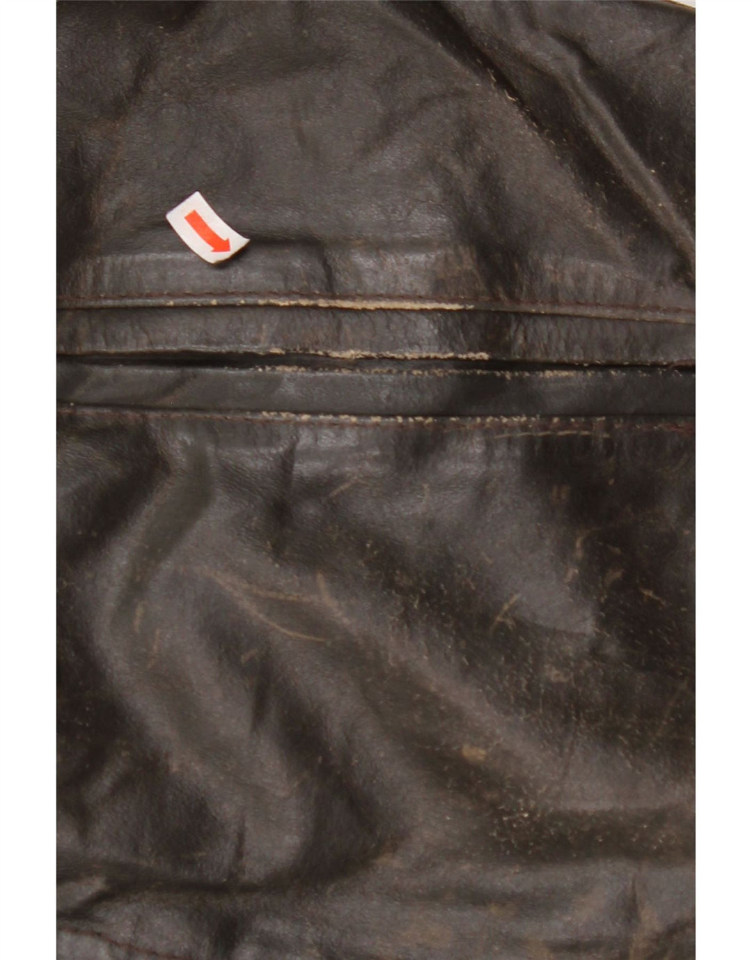 Giacca in pelle da donna con maniche a 3/4 VINTAGE UK 14 Pelle marrone medio