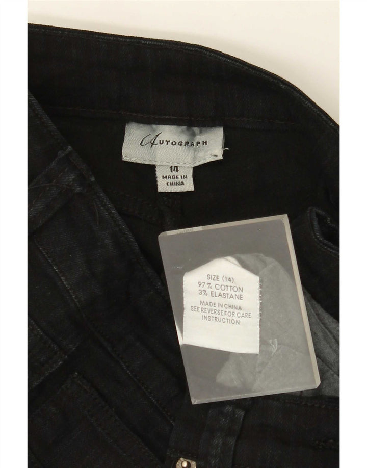 Jeans bootcut autografi da donna Marks & Spencer UK 14 grandi W34 L33 neri