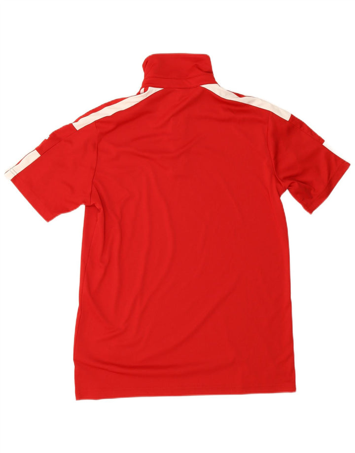 Polo Adidas da uomo Aeroready Graphic piccola rossa in poliestere color block