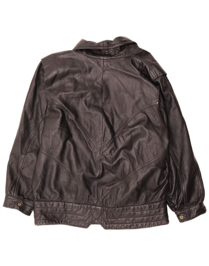 PELLETTERIA Giacca in pelle da donna UK 20 2XL Pelle nera