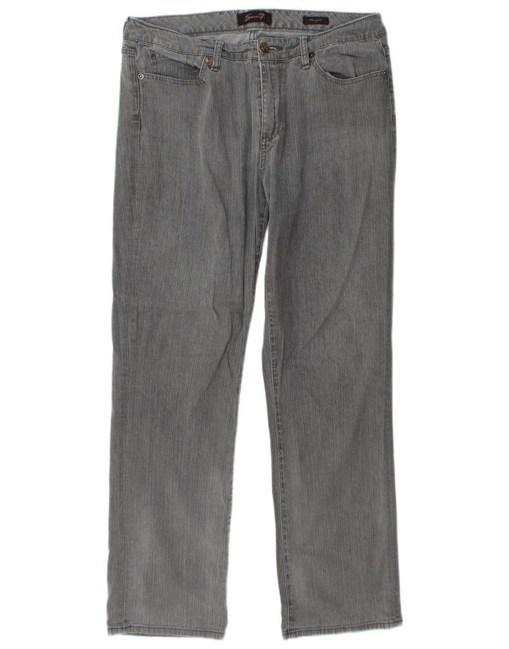 Seven 7 Jeans dritti da donna US 12 Large W34 L31 Cotone grigio