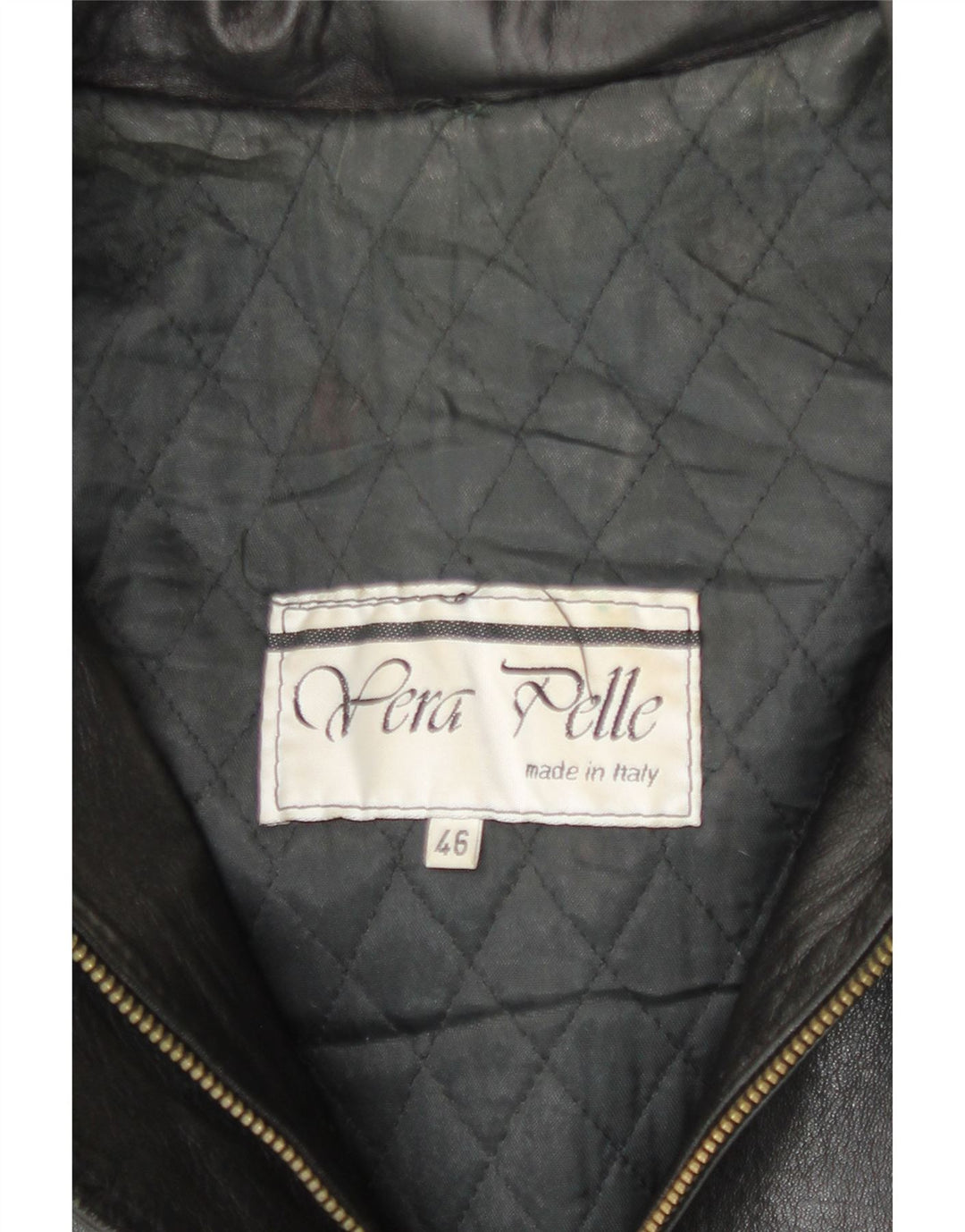 Giacca in pelle con cappuccio da donna vintage IT 46 grande in pelle nera