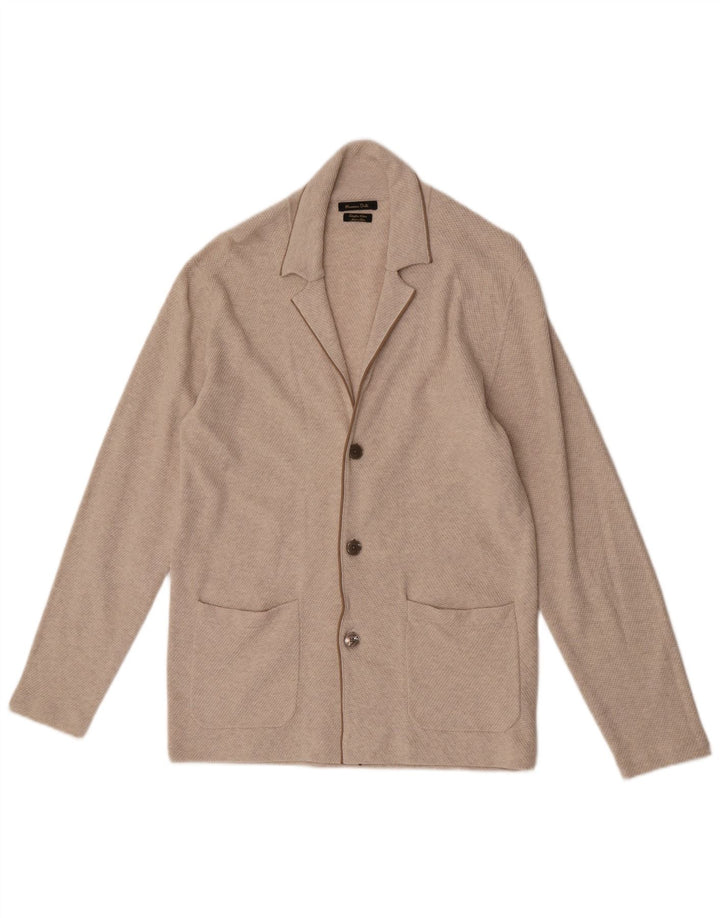 Maglione cardigan da uomo Massimo Dutti in cotone beige medio