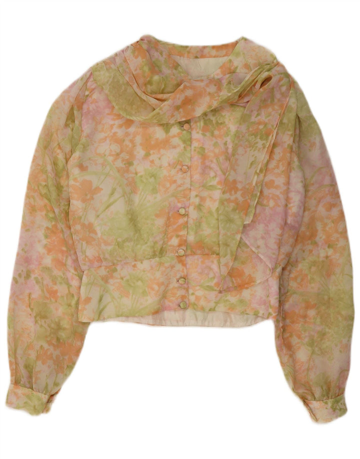 Set gonna vintage da donna in 2 pezzi UK 14 medio W30 floreale multicolore
