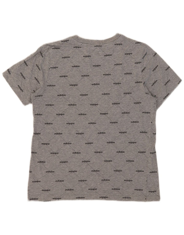 T-shirt grafica Adidas da bambino 13-14 anni grande in cotone grigio