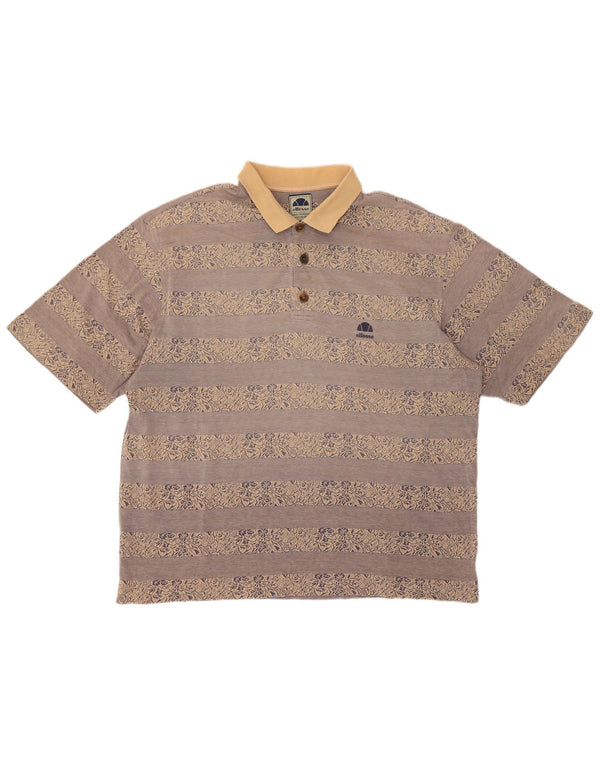 Polo Ellesse da uomo a maniche corte vestibilità regolare IT 54 XL a righe grigie