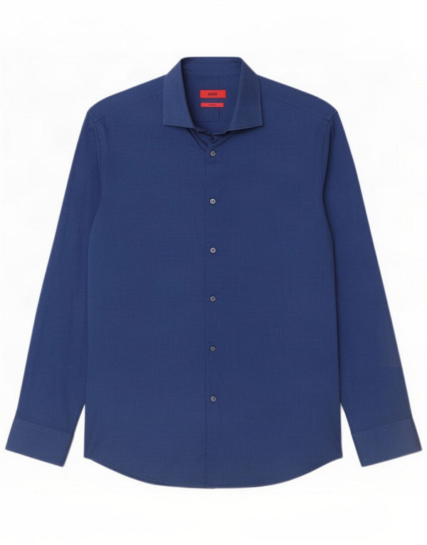 Camicia slim fit da uomo Hugo Boss taglia 42 16 1/2 grande cotone blu