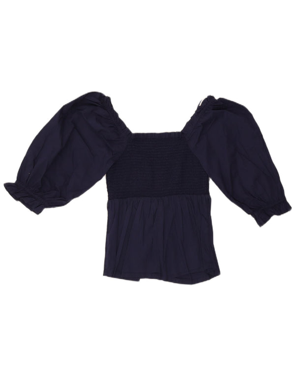 Marks & Spencer - Top corto con maniche a 3/4 da donna, UK 8, piccolo, blu navy