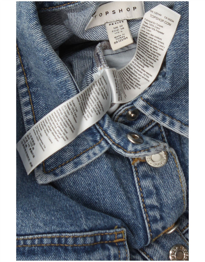 Topshop tutina in denim da donna UK 10 piccolo cotone blu
