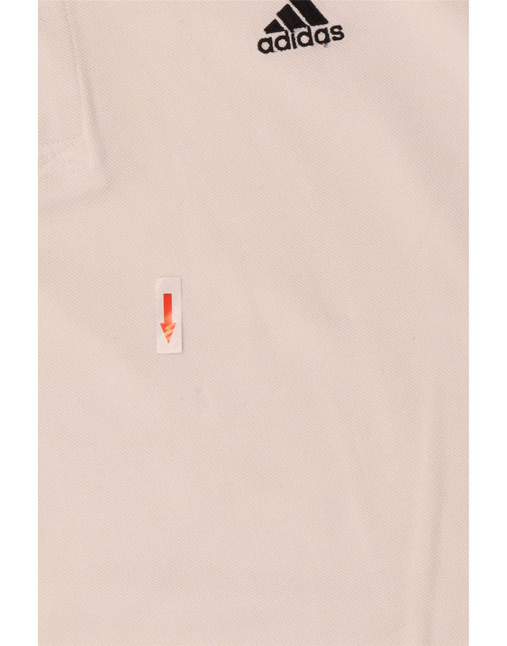 Polo Adidas da uomo grande in cotone bianco