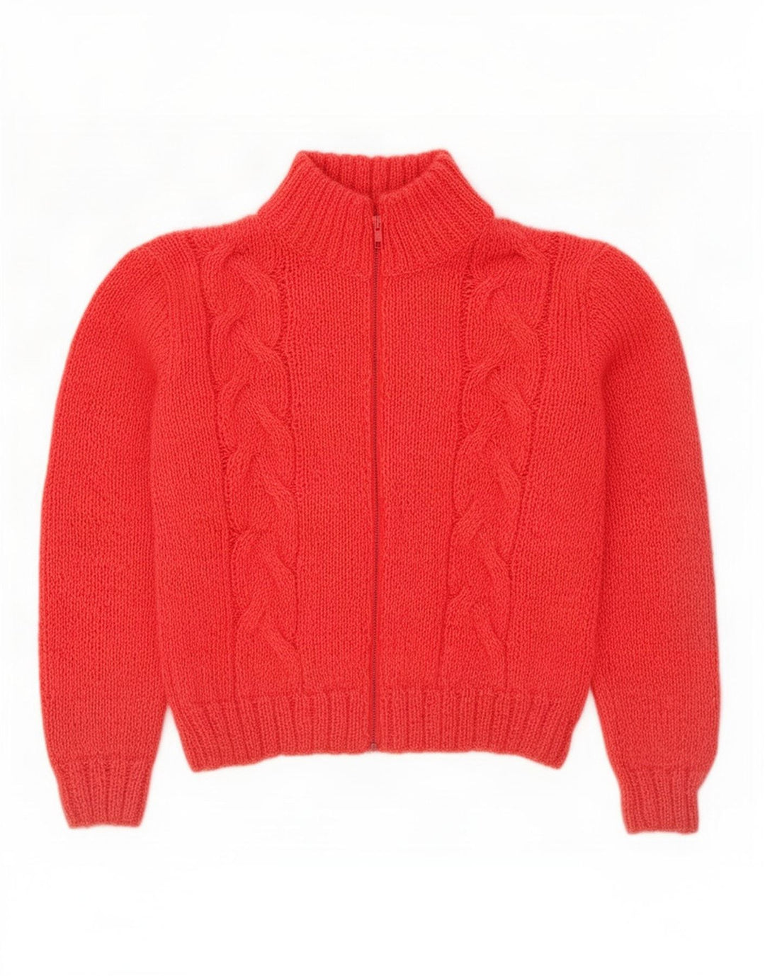 Maglione cardigan da donna vintage UK 14 rosa medio