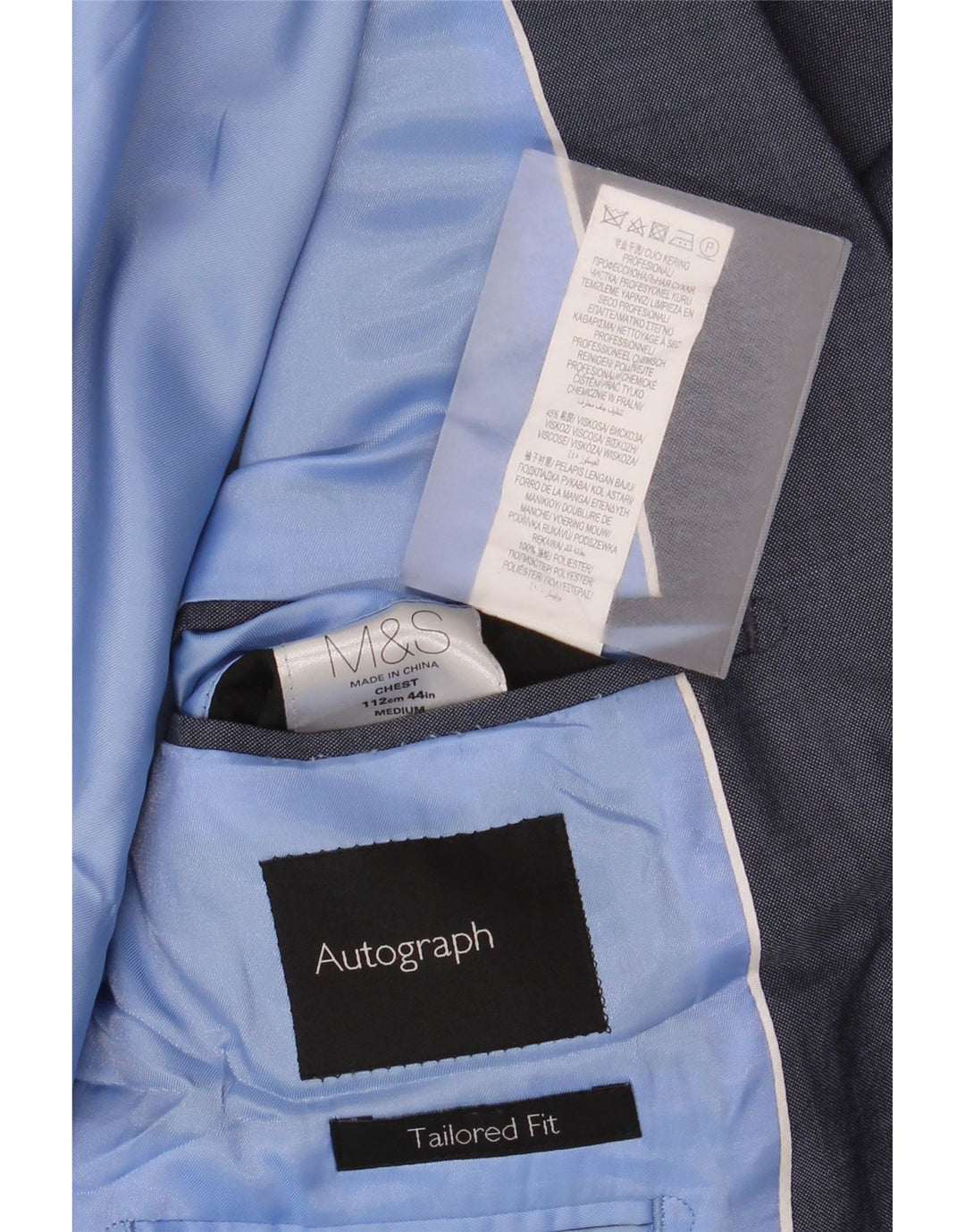 Giacca blazer da uomo su misura Marks & Spencer UK 38 medio blu navy