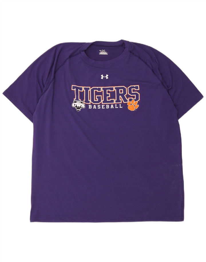 Maglietta grafica da uomo Under Armour Tigers Top 2XL poliestere viola