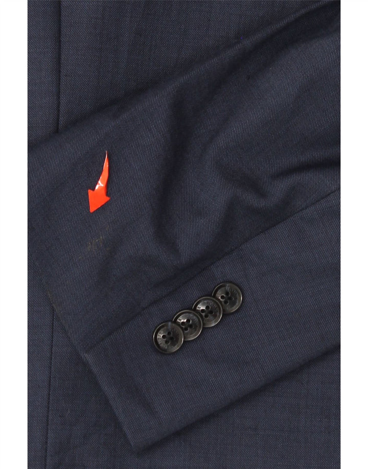 Giacca blazer a 2 bottoni da uomo Tommy Hilfiger UK 46 3XL Lana blu navy