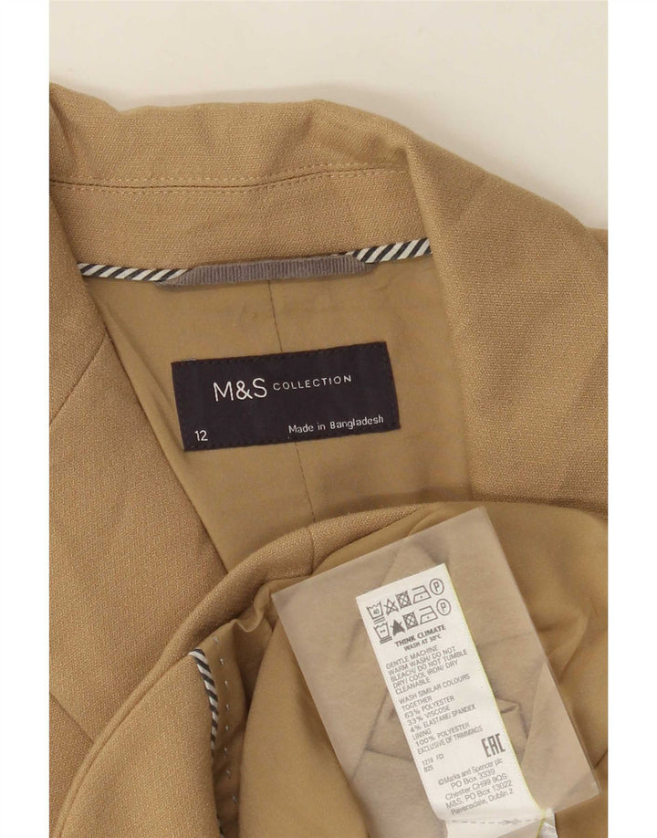 Giacca blazer a 2 bottoni Marks & Spencer da donna UK 12 Poliestere beige medio