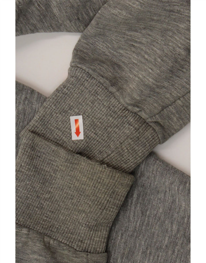 Maglione con cappuccio e zip da uomo SUPERDRY in cotone screziato grigio medio