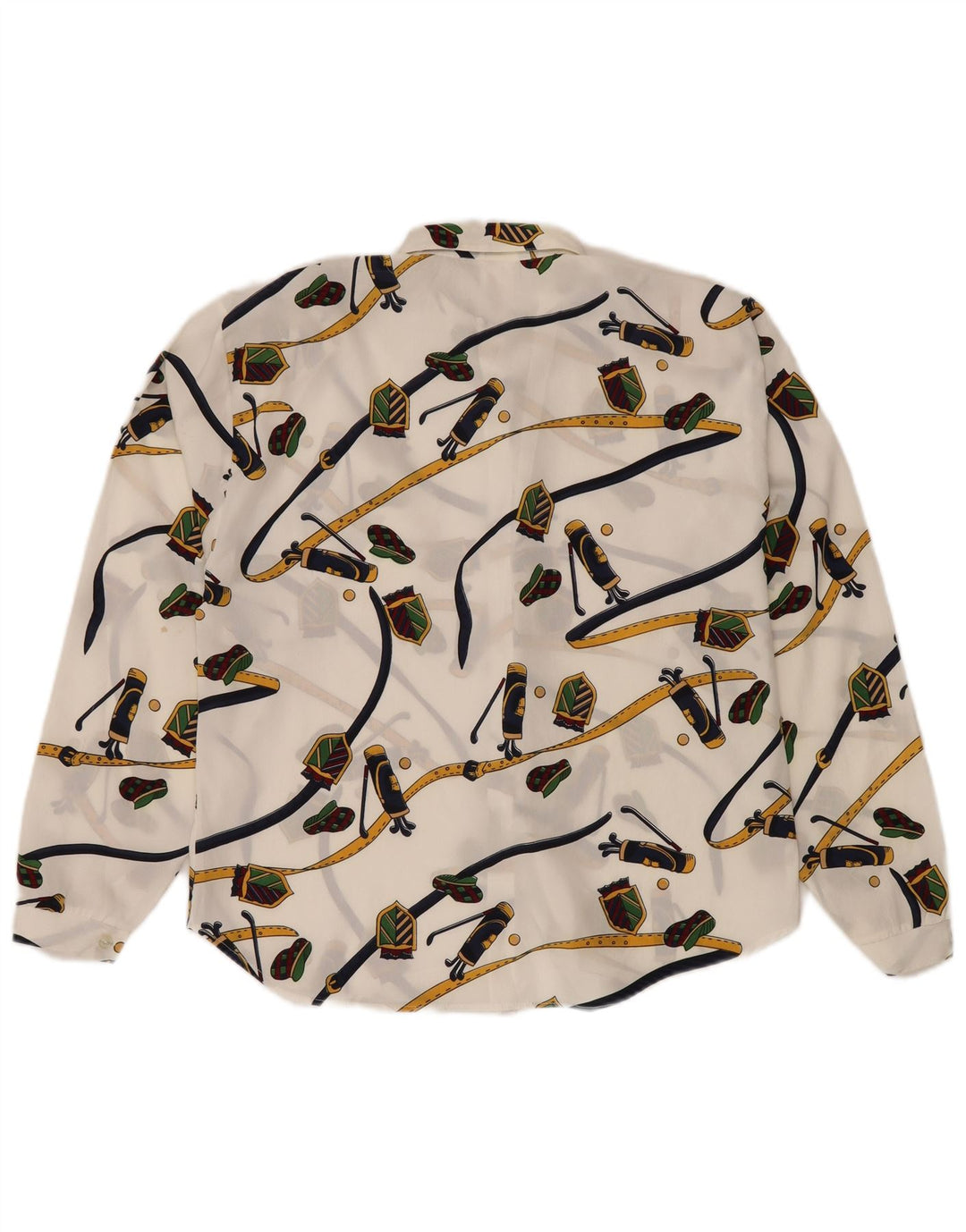Camicia trasparente da donna con motivo astratto VINTAGE IT 42 bianco medio