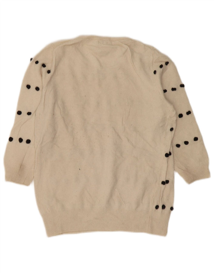 J. Crew Maglione da donna con scollo a barchetta UK 10 Piccolo in viscosa bianco sporco