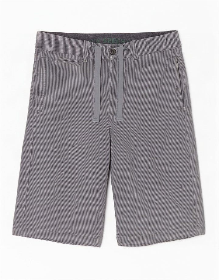 Tommy Hilfiger Uomo Bermuda Shorts W30 Medio Blu Navy Gessato Cotone