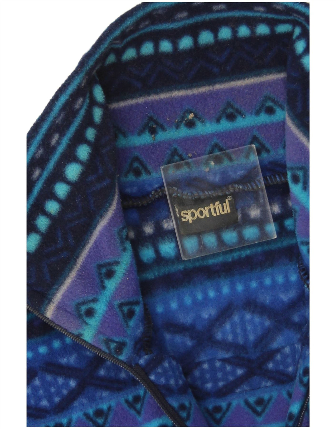 Sportful Maglione in pile da uomo con zip e collo IT 50 Poliestere geometrico blu medio