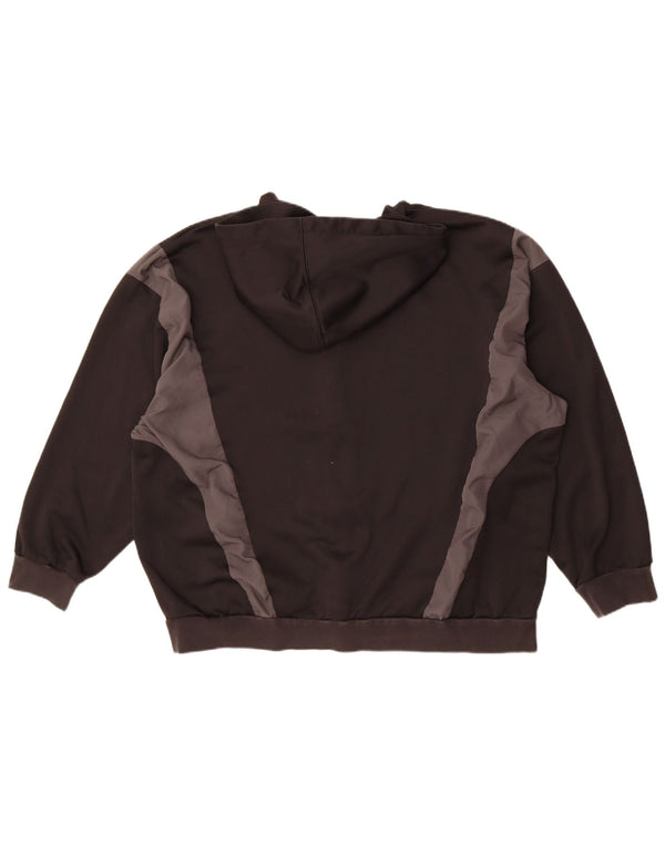 Adidas Womens Oversized Zip Hoodie Sweater UK 18 XL Black Colourblock