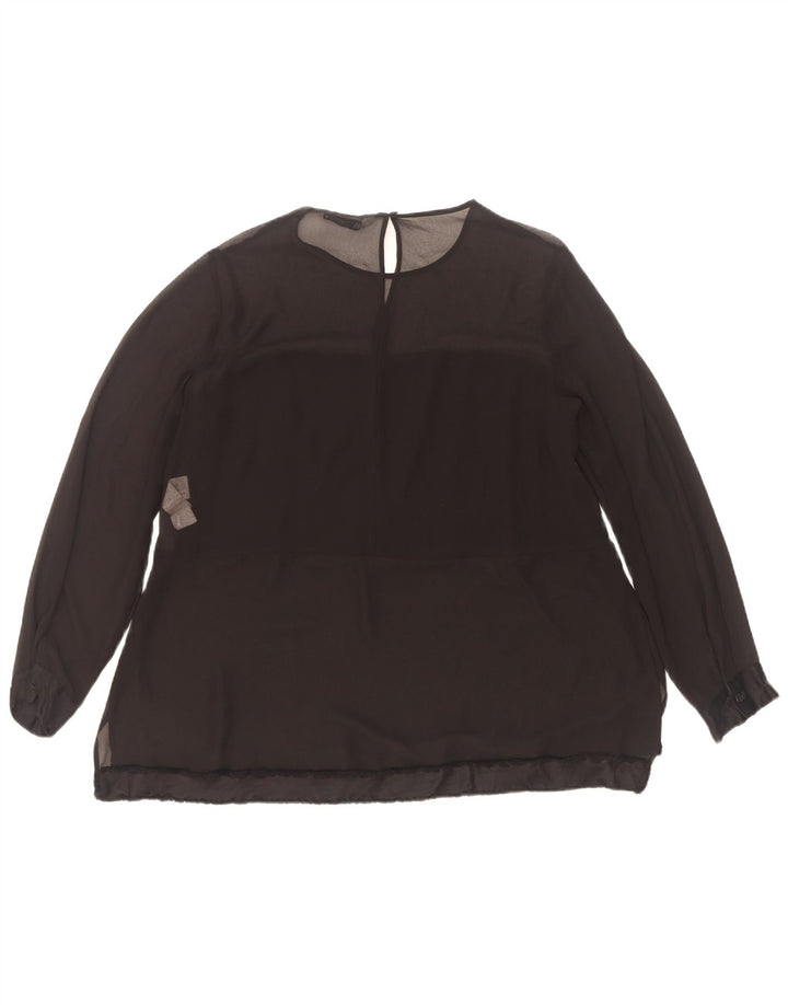 Camicetta a maniche lunghe da donna Zara UK 10 piccola poliestere nero