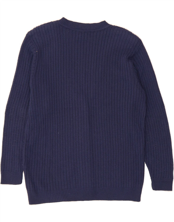 ALFRED DUNNER Womens Cardigan Sweater UK 14 Medium Navy Blue Acrylic Vintage Alfred Dunner and Second-Hand Alfred Dunner from Messina Hembry 