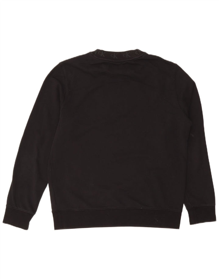 Calvin Klein Jeans Felpa grafica da uomo Maglione grande cotone nero