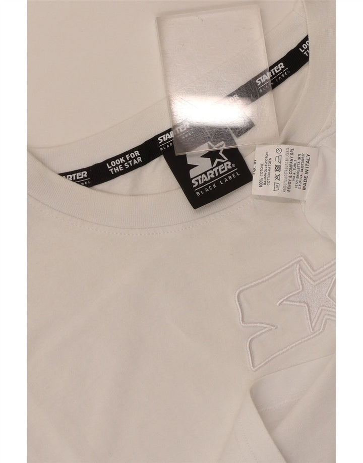 T-shirt grafica da donna Starter Top UK 14 cotone bianco medio