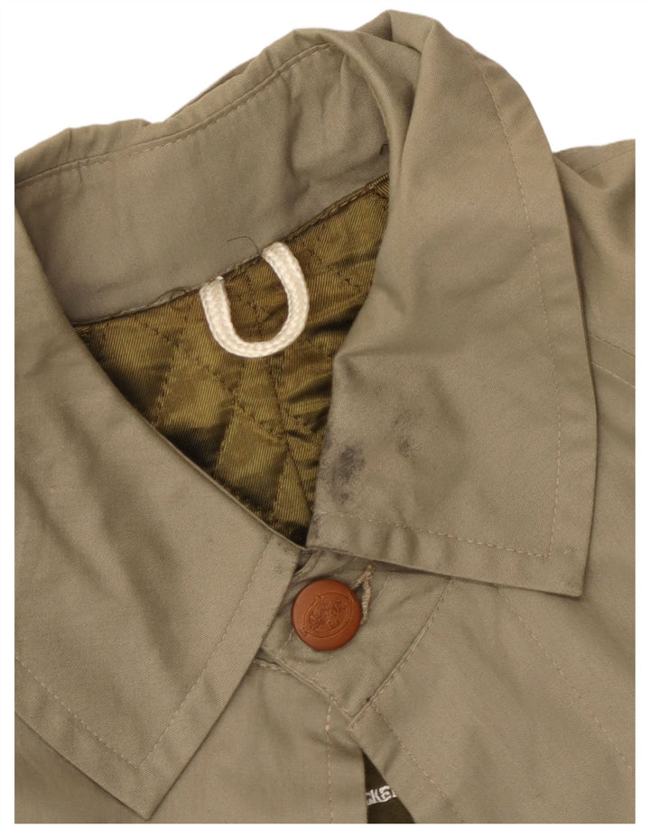Trench da uomo vintage UK 36 piccolo cotone kaki