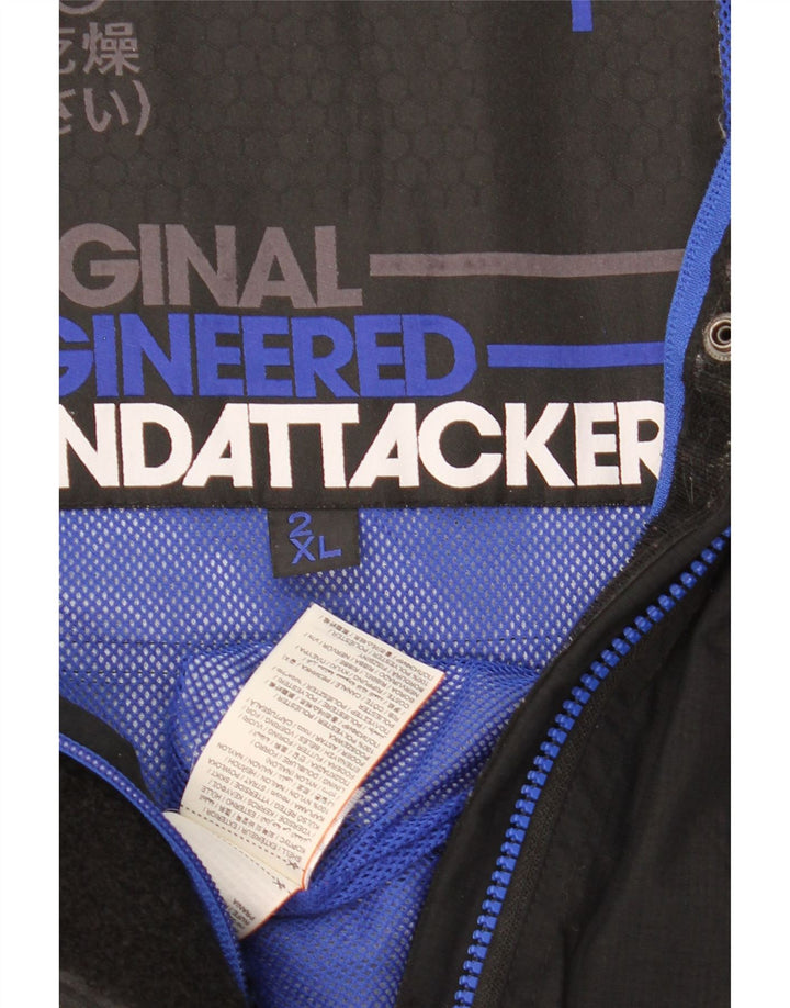 SUPERDRY Giacca antipioggia grafica da uomo The Wind Attacker UK 44 2XL Nylon nero