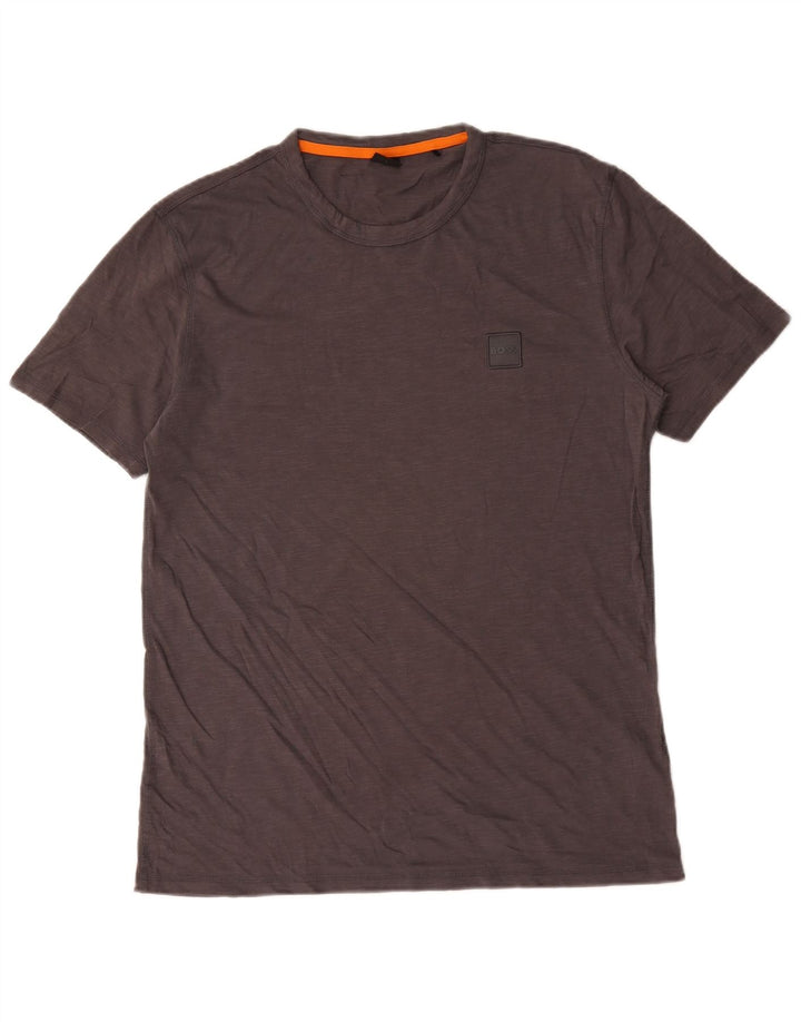 T-shirt da uomo Hugo Boss Top grande in cotone grigio