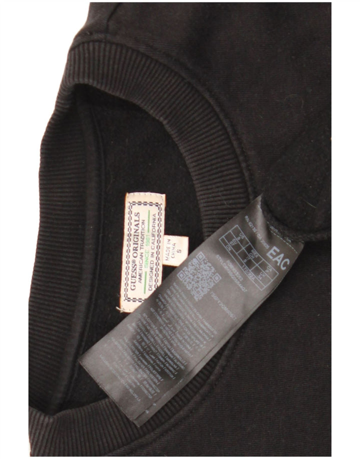 Guess Felpa grafica da uomo Maglione piccolo cotone nero