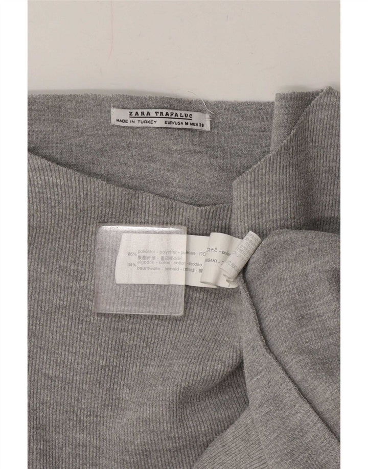 Top Zara Trafaluc da donna a maniche lunghe UK 14 Poliestere grigio medio