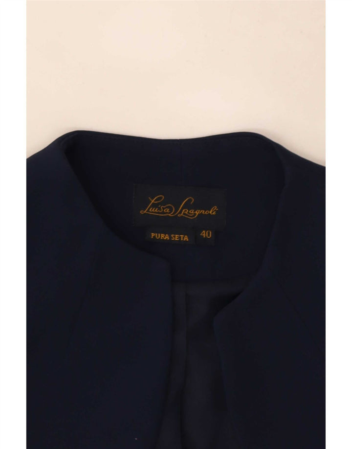 Luisa Spagnoli Giacca Bolero Aperto da Donna Manica 3/4 IT 40 Piccola Blu Navy