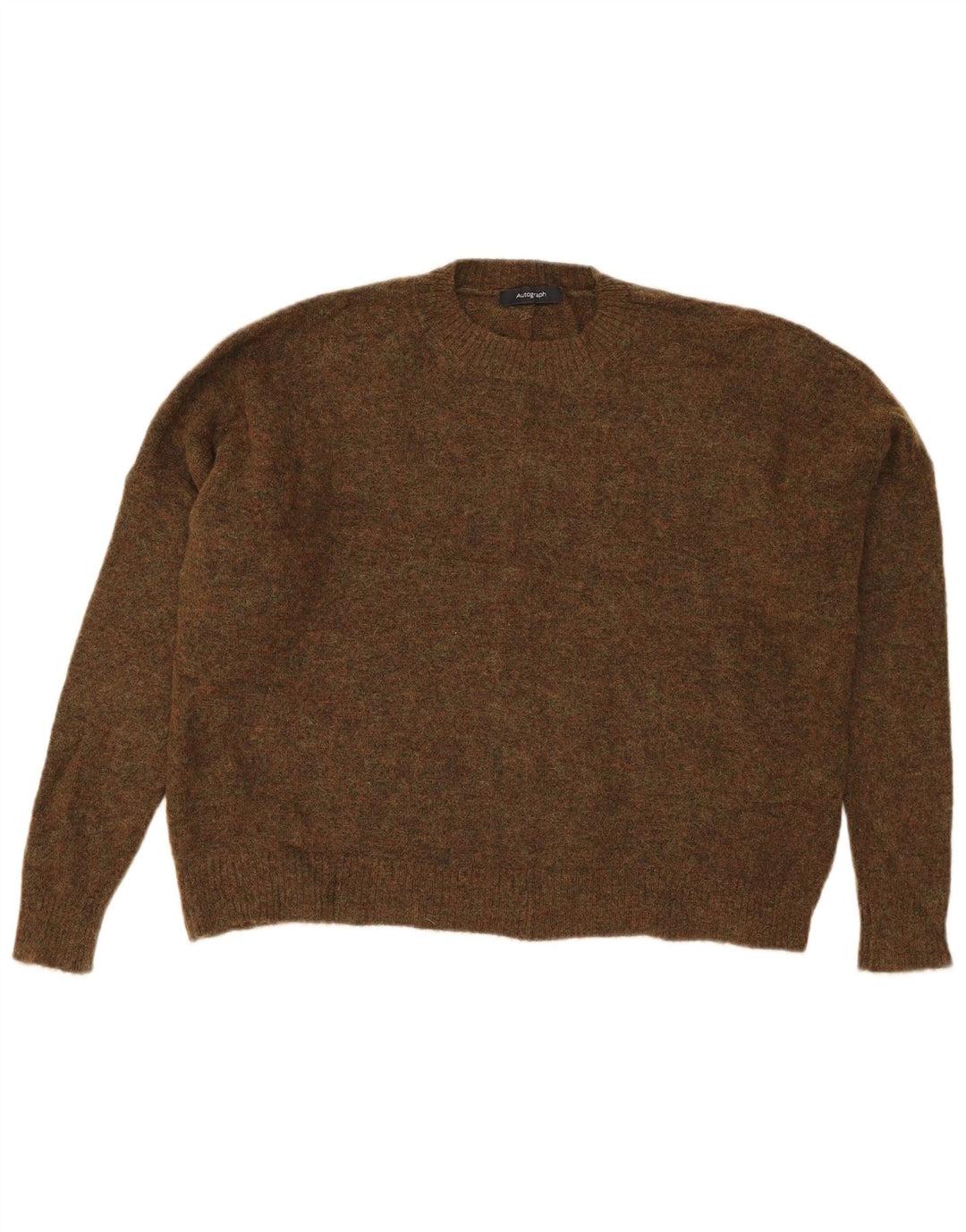 Maglione corto girocollo da donna Marks & Spencer UK 16 grande cachi