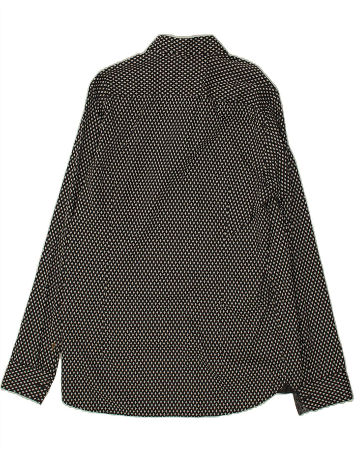 TED BAKER Mens Shirt Size 4 Large Black Argyle/Diamond Vintage Ted Baker and Second-Hand Ted Baker from Messina Hembry 