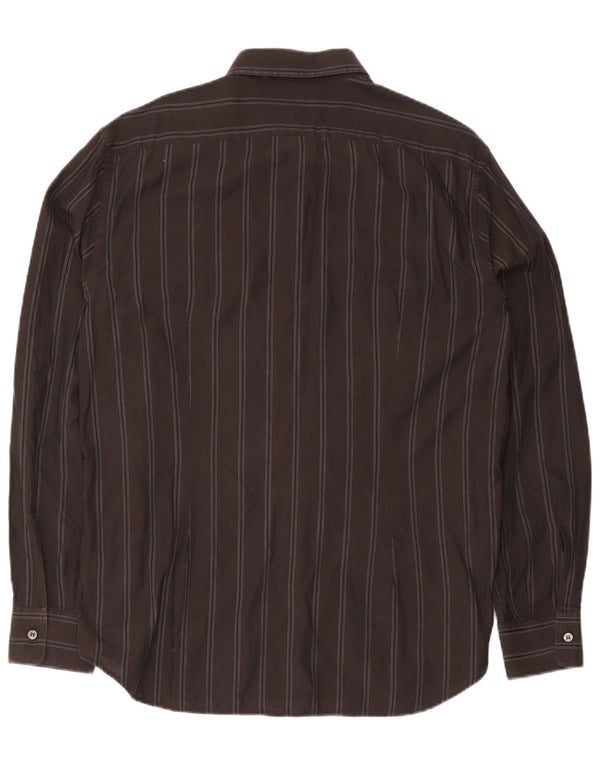 Camicia Uomo Trussardi Jeans 2XL Cotone Rigato Marrone