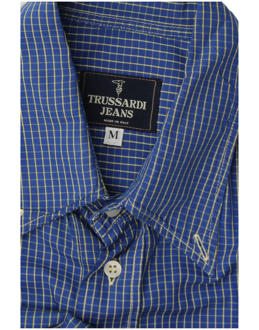 Camicia Trussardi Jeans Uomo in Flanella Check Blu Medio