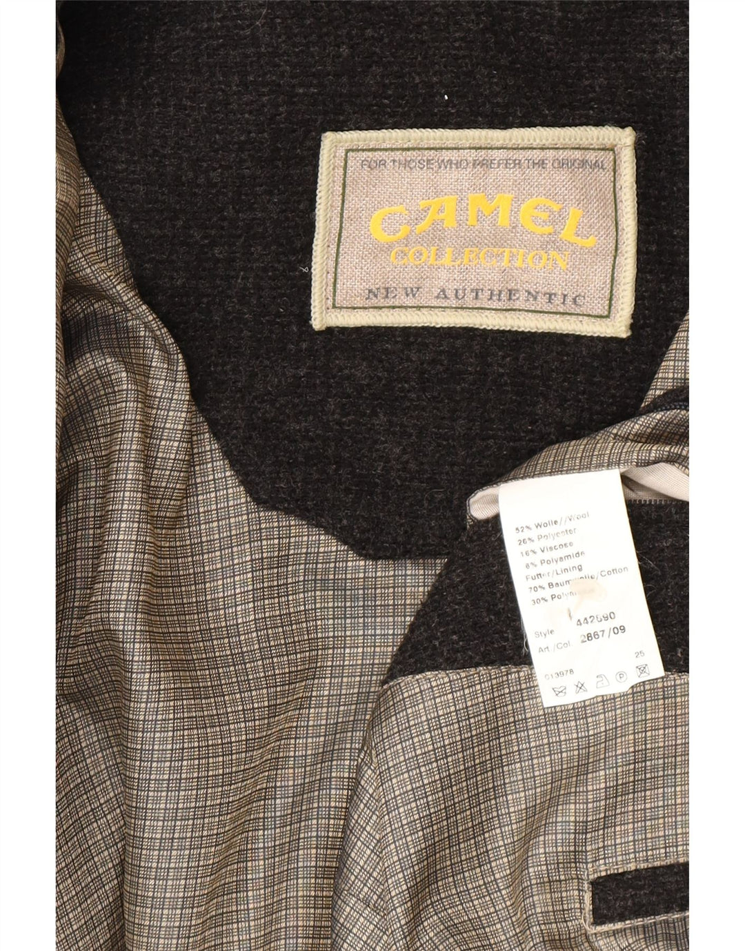 CAMEL ACTIVE Giacca blazer da uomo a 3 bottoni lavorata a maglia UK 40 Large in lana grigia