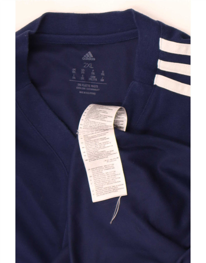 T-shirt da uomo Adidas Top 2XL cotone blu navy