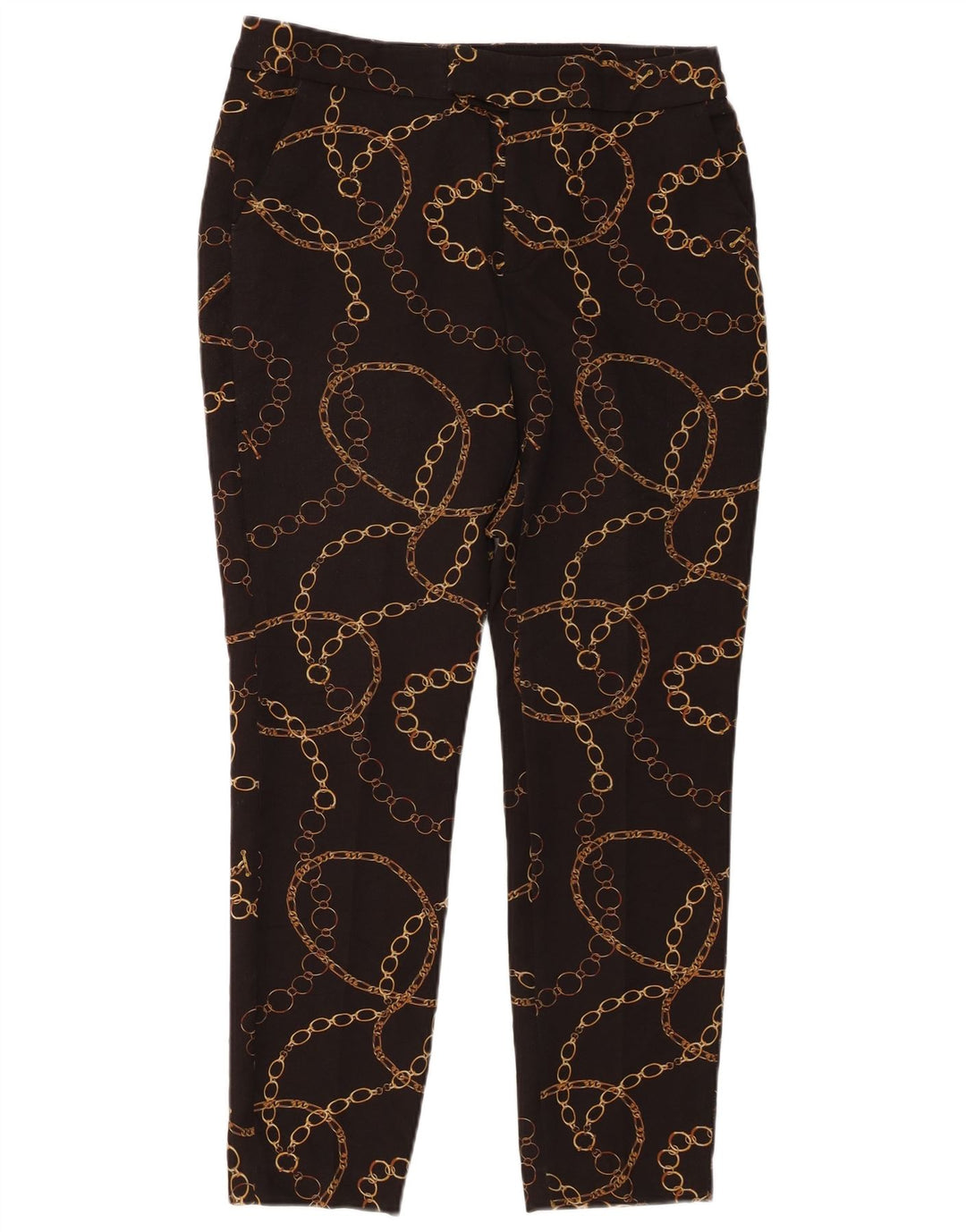Pantaloni chino slim da donna Zara con motivo astratto EU 40 medio W30 L27 neri