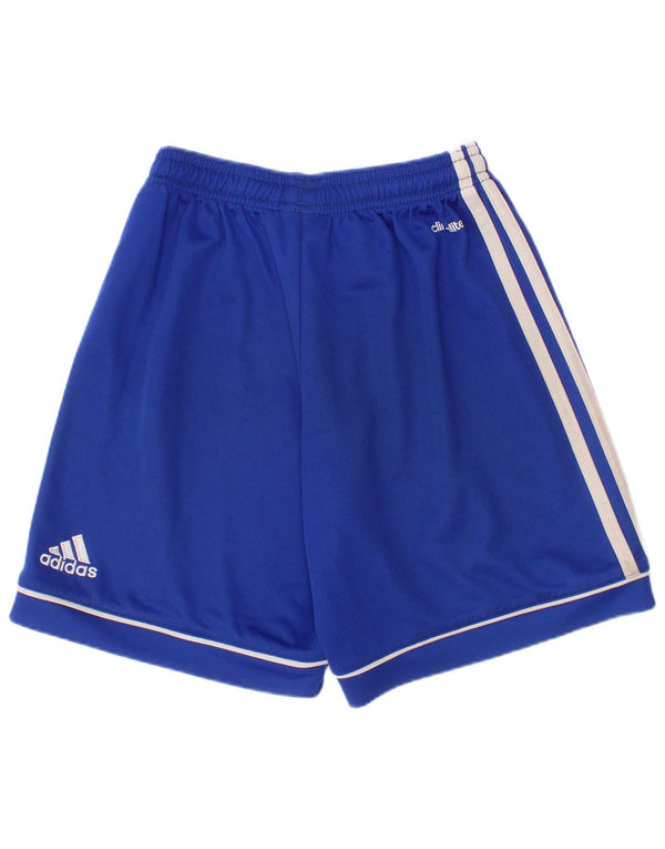 Pantaloncini sportivi Adidas Climalite da ragazzo 9-10 anni in poliestere blu