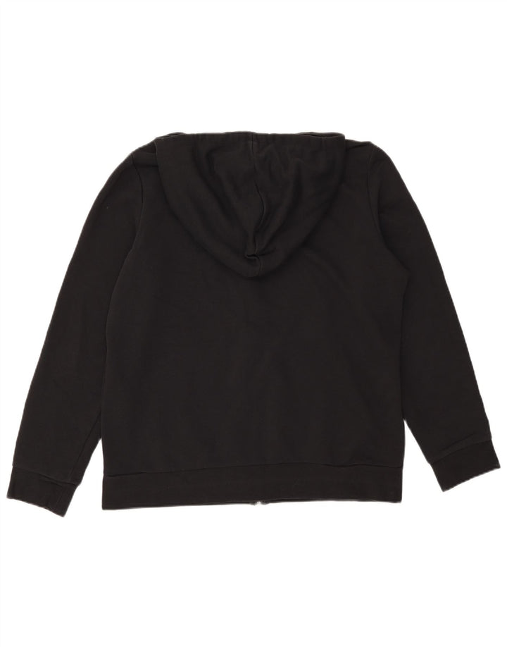 Felpa con cappuccio con zip grafica Adidas da uomo grande nera