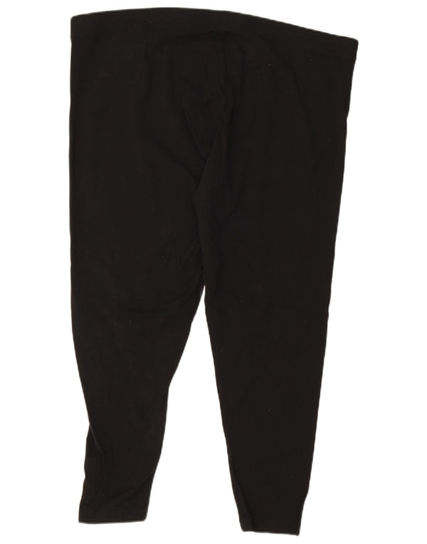 MARKS & SPENCER Leggings Capri da donna UK 22 3XL W40 L25 Cotone nero