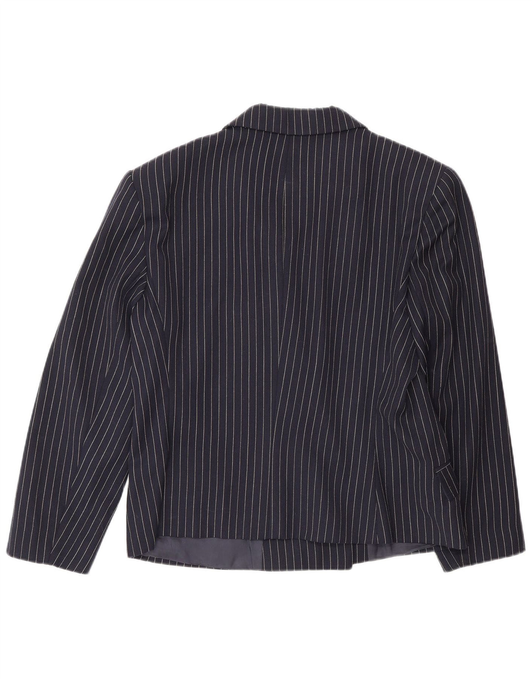 Giacca blazer doppiopetto vintage da donna IT 48 XL gessato blu navy