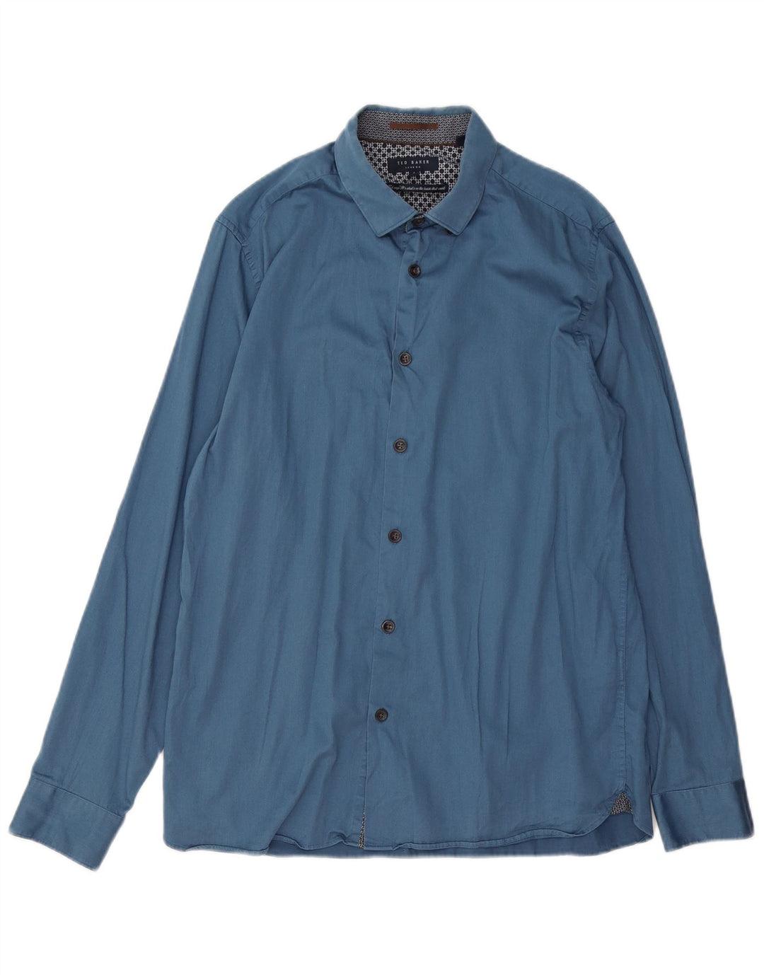 Camicia da uomo Ted Baker taglia 4 grande cotone blu
